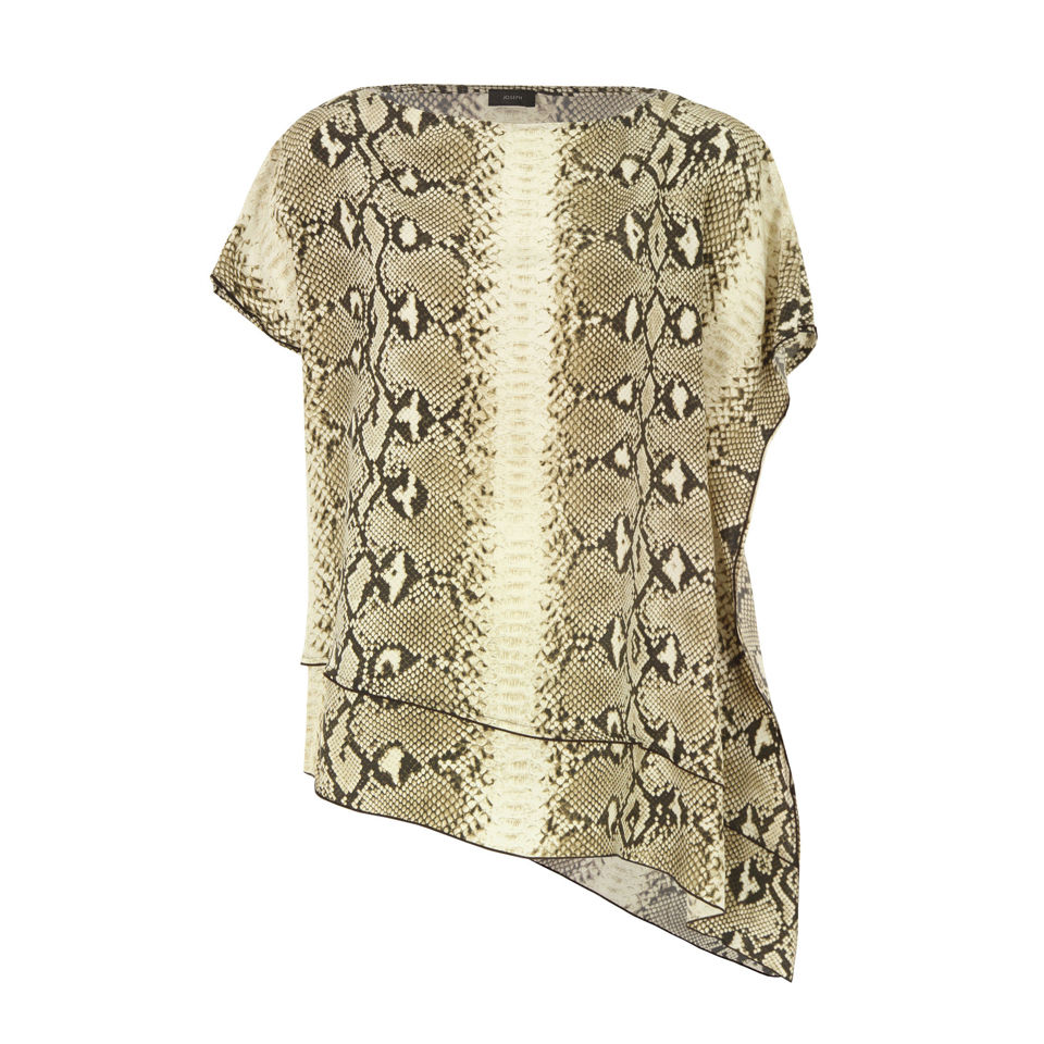 Joseph Women's 3583 Ines Snake Print Silk Top - Stone - Free UK ...