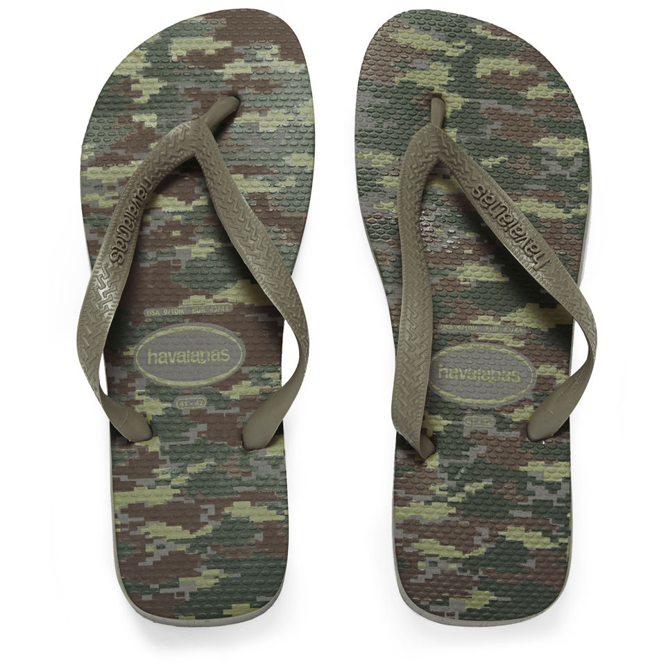 Havaianas Men's Camouflage Top Flip Flops - Green Mens Footwear