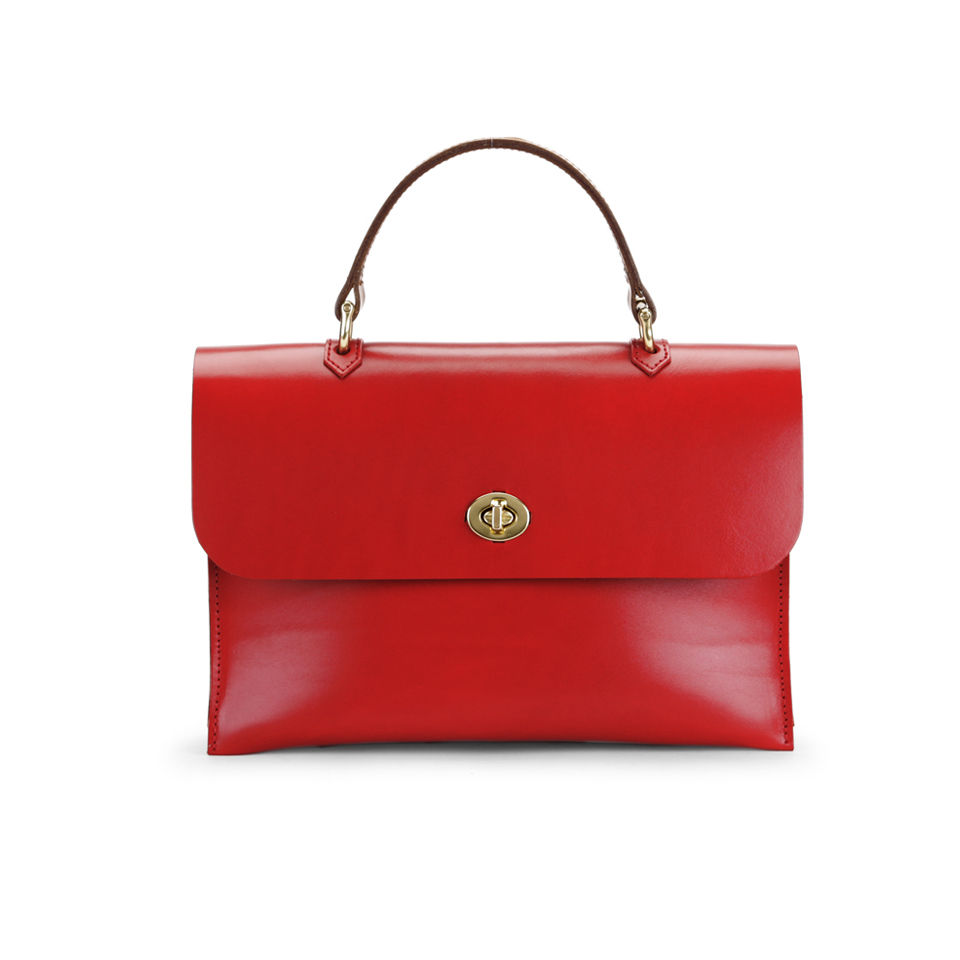 Mimi Hebe Small Top Handle Leather Bag - Poppy - Free UK Delivery Available