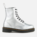Dr. Martens Women's Pascal Metallic Leather 8-Eye Lace Up Boots - Silver