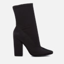 Kendall + Kylie Women's Hailey Stretch Satin Sock Heeled Boots - Black