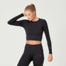 MP Women's Shape Seamless Ultra Long Sleeve Crop Top - Black