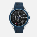BOSS Hugo Boss Men's Velocity Leather Strap Watch - Rouge Black Blue
