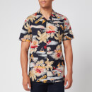 Tommy Hilfiger Men's Hawaiian Print Shirt Short Sleeve Shirt - Desert Sky/Silver Birch/Multi