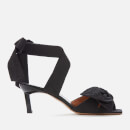 Ganni Women's Bow Heeled Sandals - Black