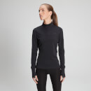 เสื้อแขนยาวซิป ¼ พาวเวอร์อัลตร้า - สีดำ - XS