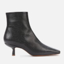 by FAR Women's Lange Snake Printed Leather Heeled Ankle Boots - Black