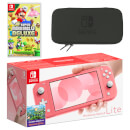 Nintendo Switch Lite (Coral) New Super Mario Bros. U Deluxe Pack