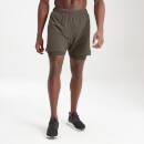 MP Men's Essentials 2-in-1 Training Shorts - Dark Olive - XXS
