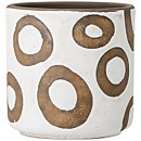 Bloomingville Circle Pattern Flower Pot - White/Terracotta