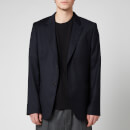 AMI Men's Wool Flannel Two Button Jacket - Navy