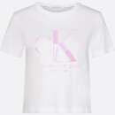 Calvin Klein Jeans Women's Iridescent Ck Straight T-Shirt - Bright White