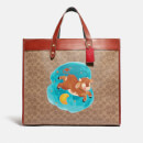 Coach New York Women's CNY Ox Print Field 40 Tote Bag - Tan Rust