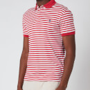 Polo Ralph Lauren Men's Interlock Striped Slim Fit Polo Shirt - Sunrise Red/White