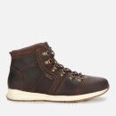 Barbour Men's Mills Leather Hiking Style Boots - Dark Brown