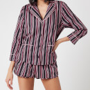 Les Girls Les Boys Women's Girls PJ Top - Black Stripe