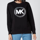 MICHAEL MICHAEL KORS Women's HT Chain MK Logo Sweatshirt - Black/Silver
