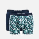 BOSS Bodywear Men's Print Boxer Briefs Two Pack - Open Blue