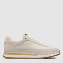 Clarks Women's Craftrun Lace Suede Running Style Trainers - White