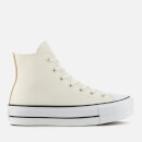 Converse Women's Chuck Taylor All Star Anodized Metals Leather Lift Hi-Top Trainers - Egret