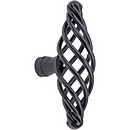 Oval Cage Door Knob - Black - 76mm