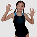 Junior Hexagonal Tech Muscleback Swimsuit Black