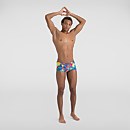 Slip de bain Homme V 17 cm Entraînement club Allover Bleu