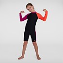 Girl's Colourblock LS Sun Protection Top & Short Black