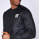 Men's Eclipse Cut And Sew Mixed Fabric Sweatshirt - Black