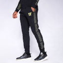 Men's Contrast Print Joggers Regular Fit - Black/Limeaide