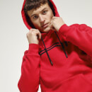 Men's Chest Stripe Pullover Hoodie - Inferno/Black
