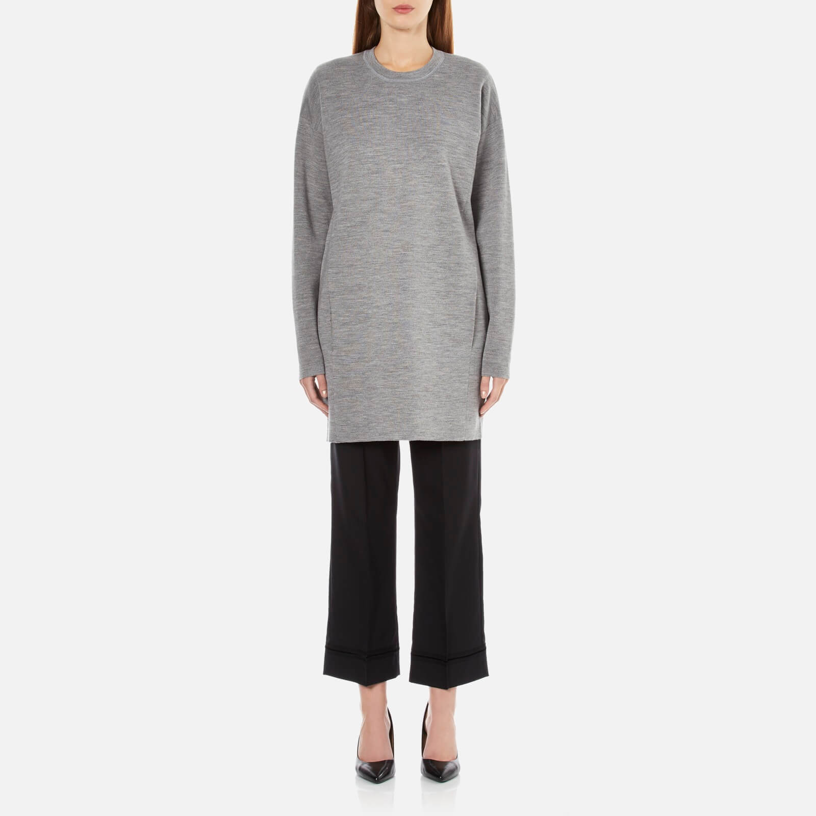 Extra 10 Off Up To 70 Designer Clothing Coggles Alexander Women S Crew Neck Long Sleeve Dress With Seamless Pocket Grey Melange