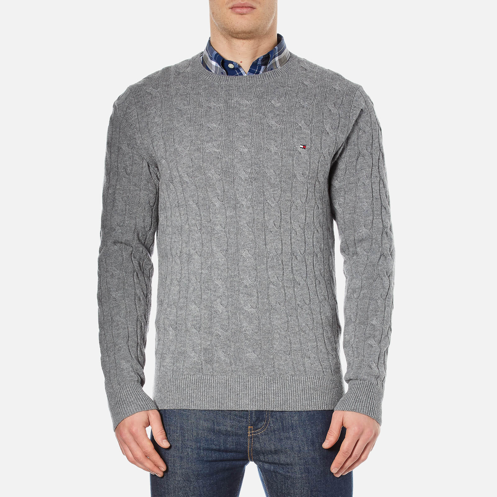 tommy hilfiger cable knit jumper mens