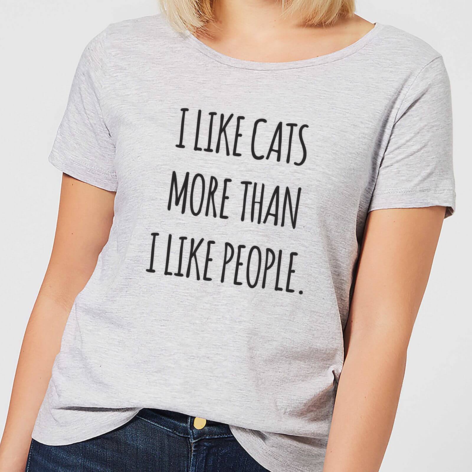 I Like Cats More Than People Women S T Shirt Grey Sowia