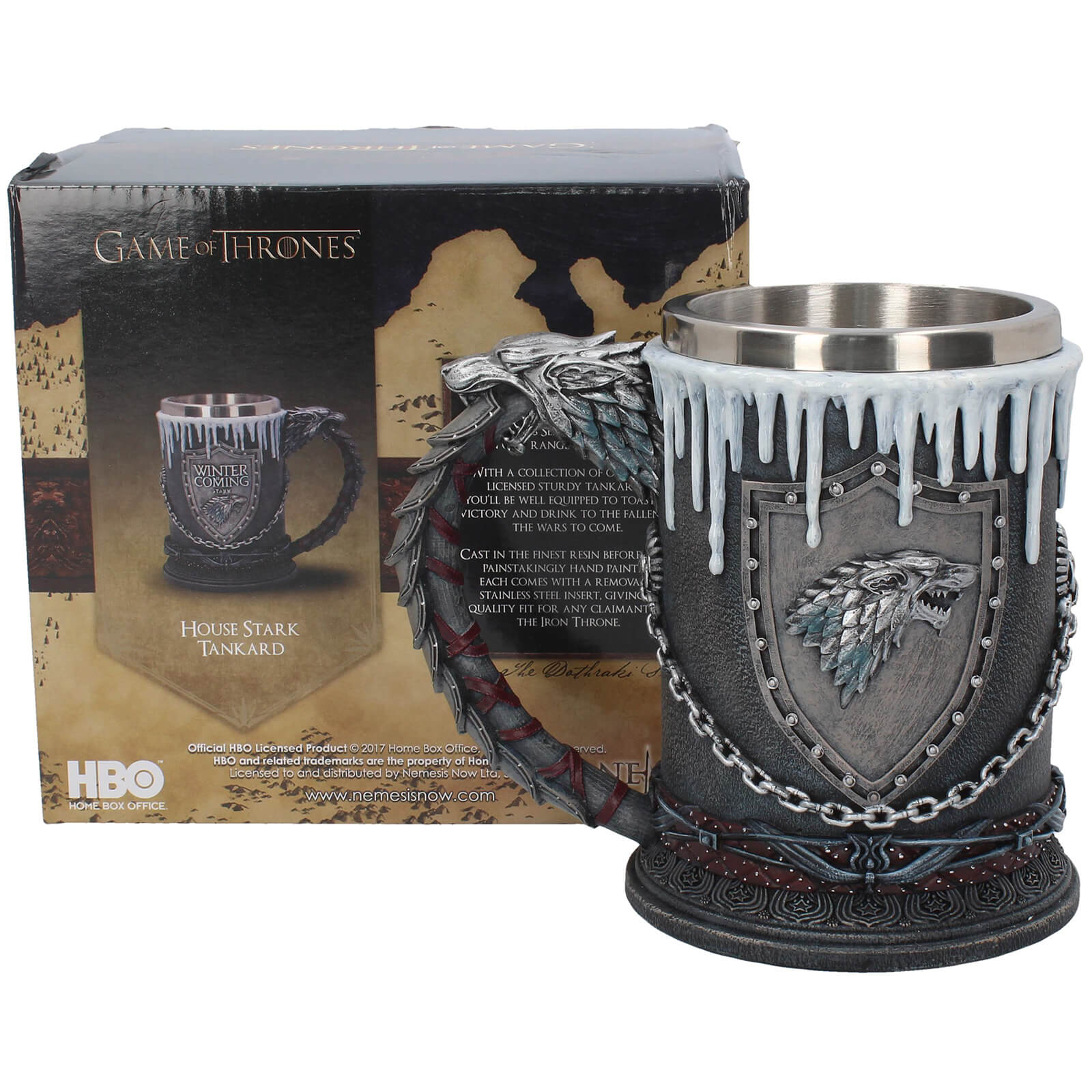 Game Of Thrones House Stark Tankard Gifts Zavvi Us For feasting at banquets or drink in the taverns of the north, grab this game of thrones 'stark' tankard mug! game of thrones house stark tankard