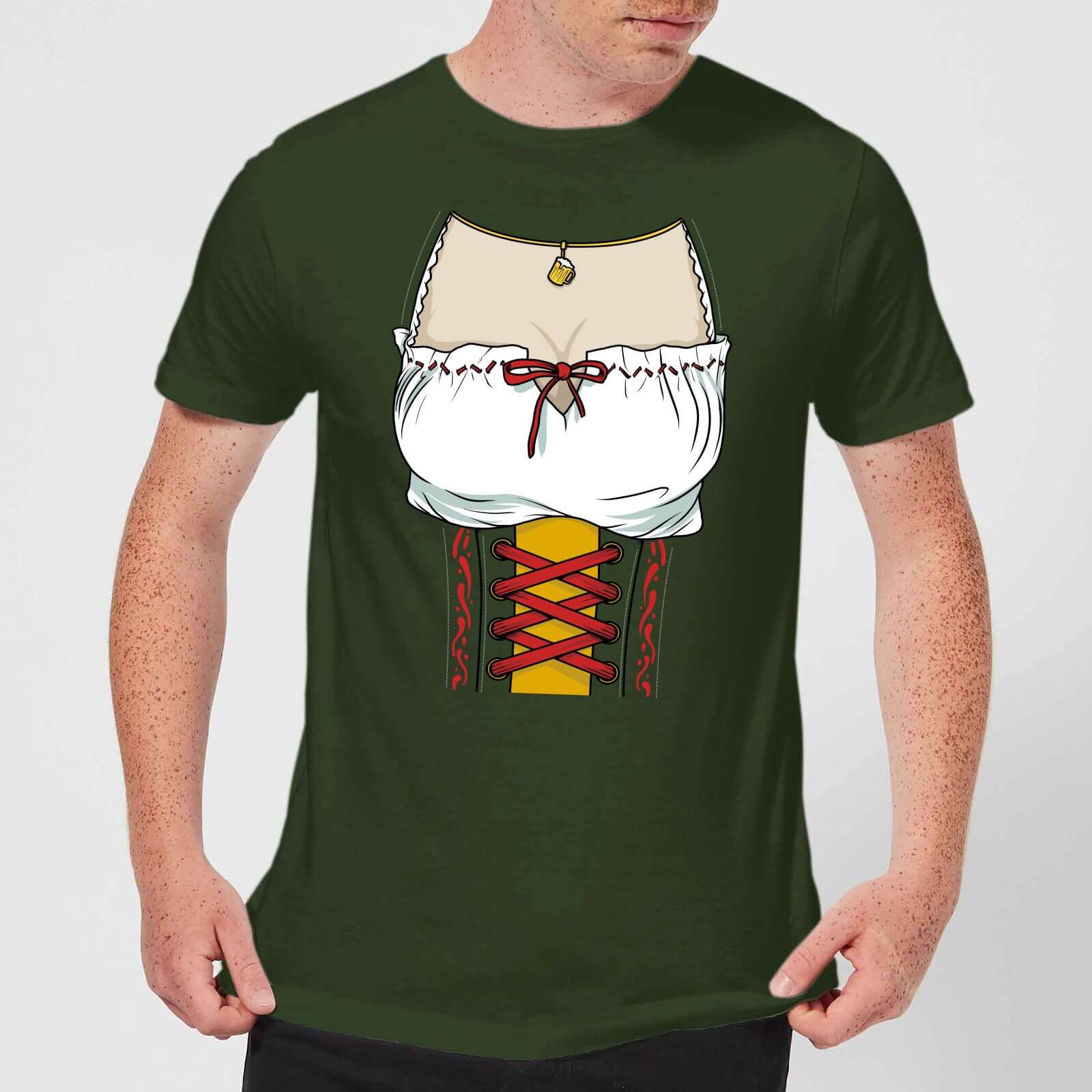Oktoberfest Ausschnitt Herren T Shirt Dunkelgrun Sowia