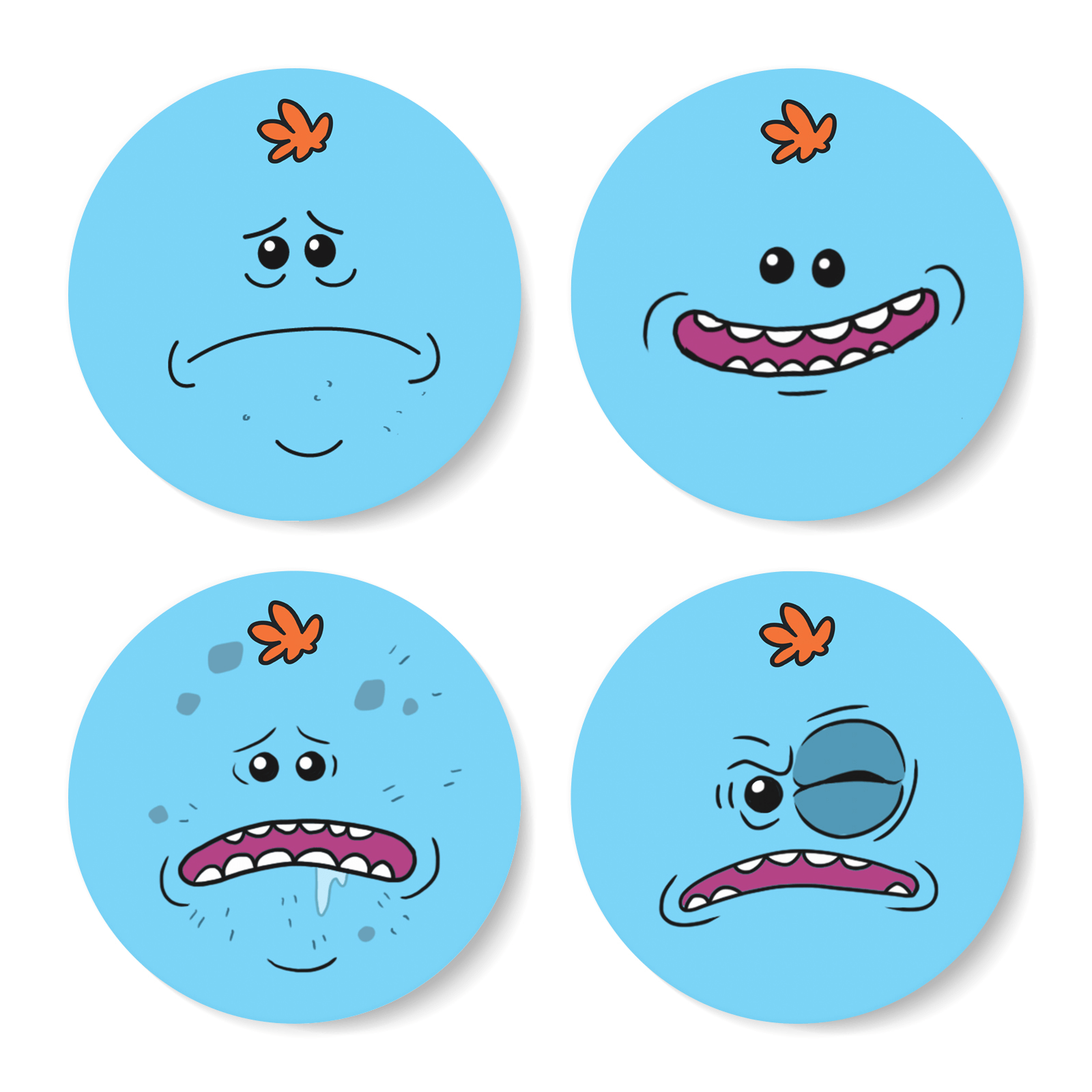 Set De Posavasos Rick Y Morty Mr Meeseeks Face Gifts Zavvi Espana Download transparent mr meeseeks png for free on pngkey.com. set de posavasos rick y morty mr meeseeks face