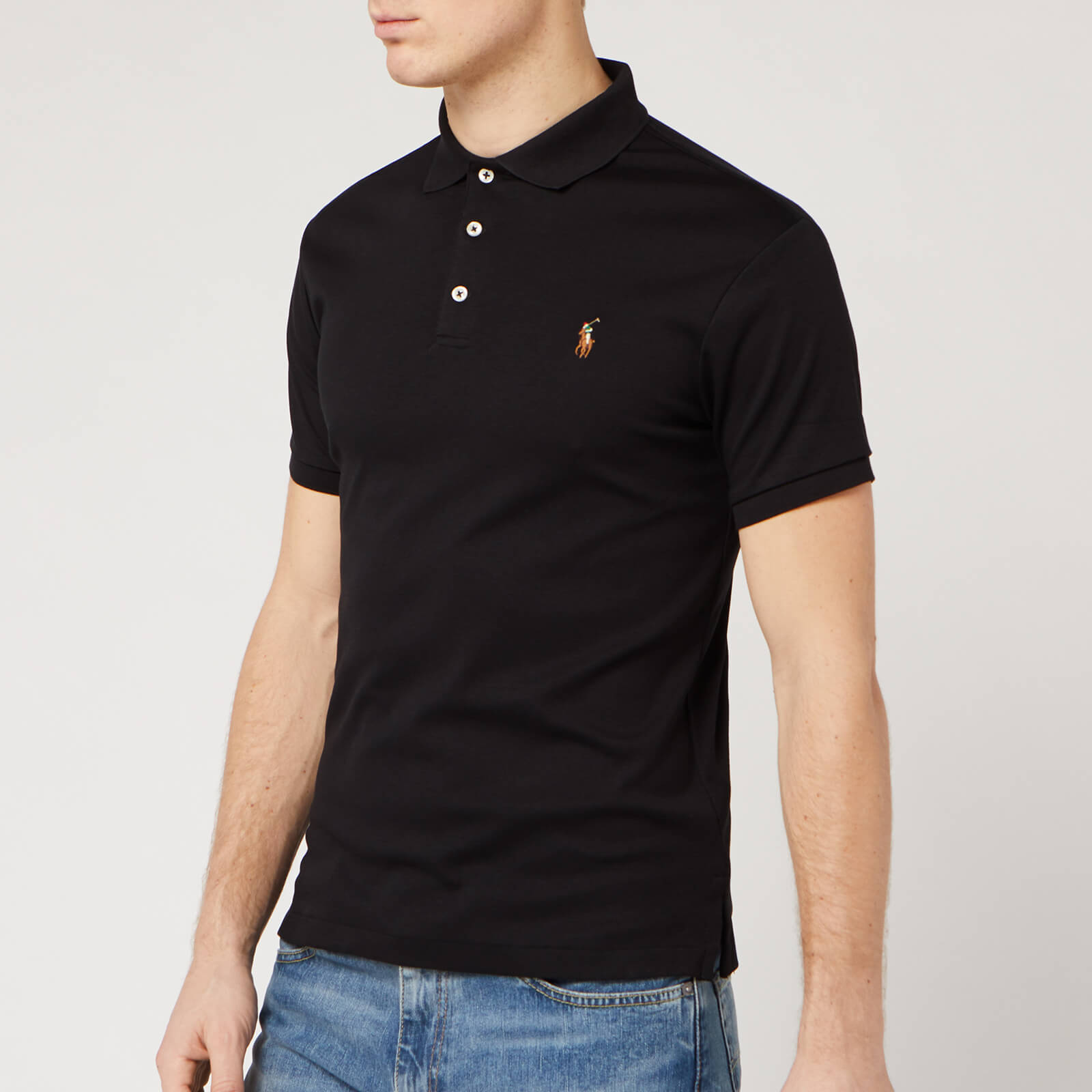 black slim fit polo shirt