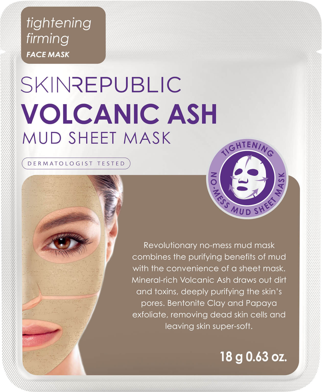 Skin Republic Volcanic Ash Mud Face Sheet Mask 18g Lookfantastic & cash on delivery available. look fantastic