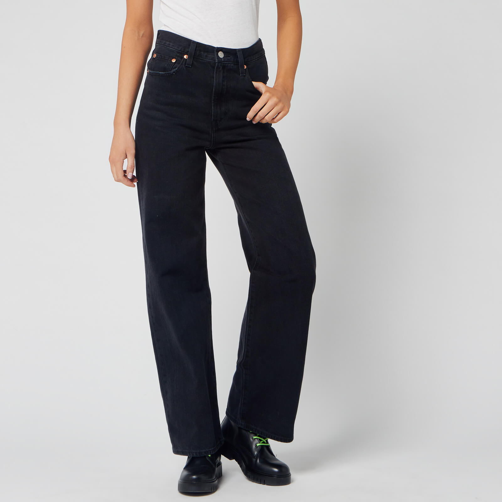 levi's ribcage wide leg jeans black
