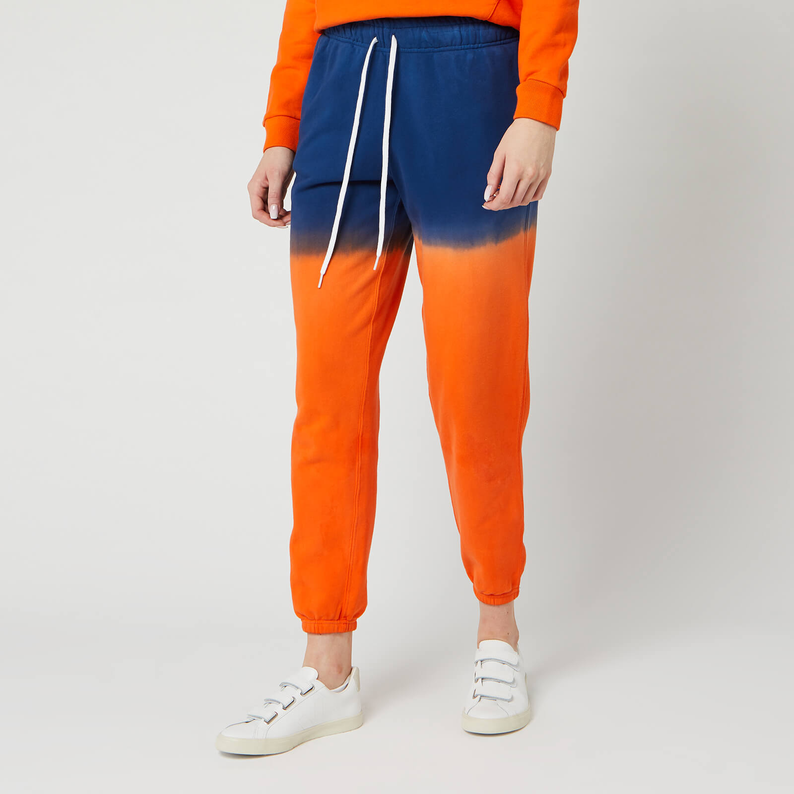 orange and blue joggers