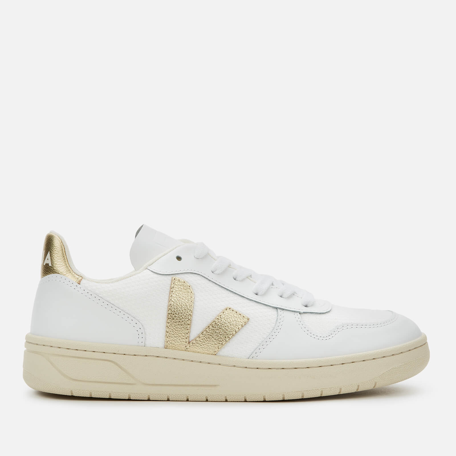 white and gold veja