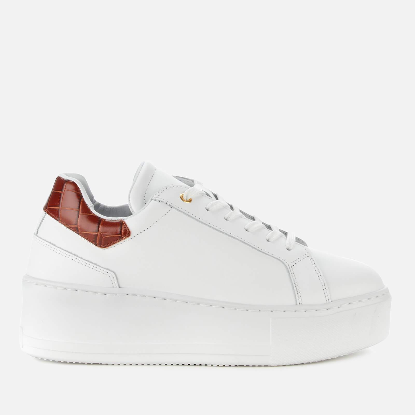 white leather flatform trainers uk