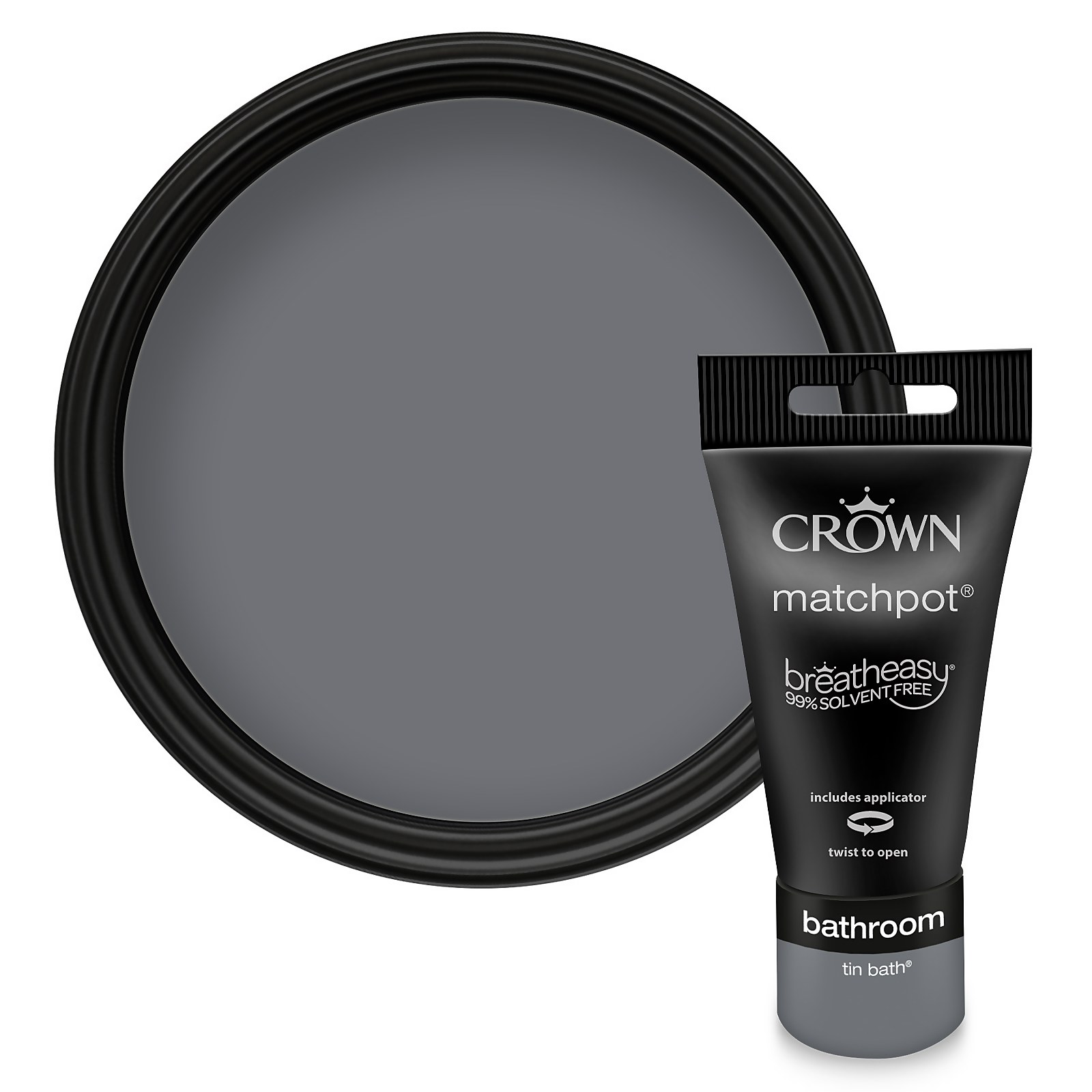 Crown Breatheasy Bathroom Tin Bath Mid Sheen Paint 40ml Homebase