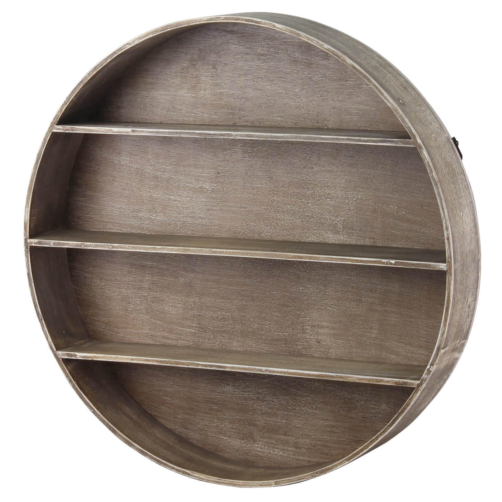 Round Wall 3 Shelf Unit Oak Homebase