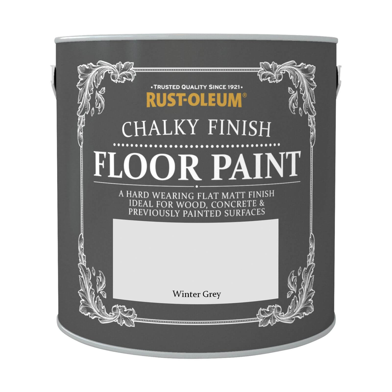 RustOleum Chalky Floor Paint Winter Grey 2.5L Homebase