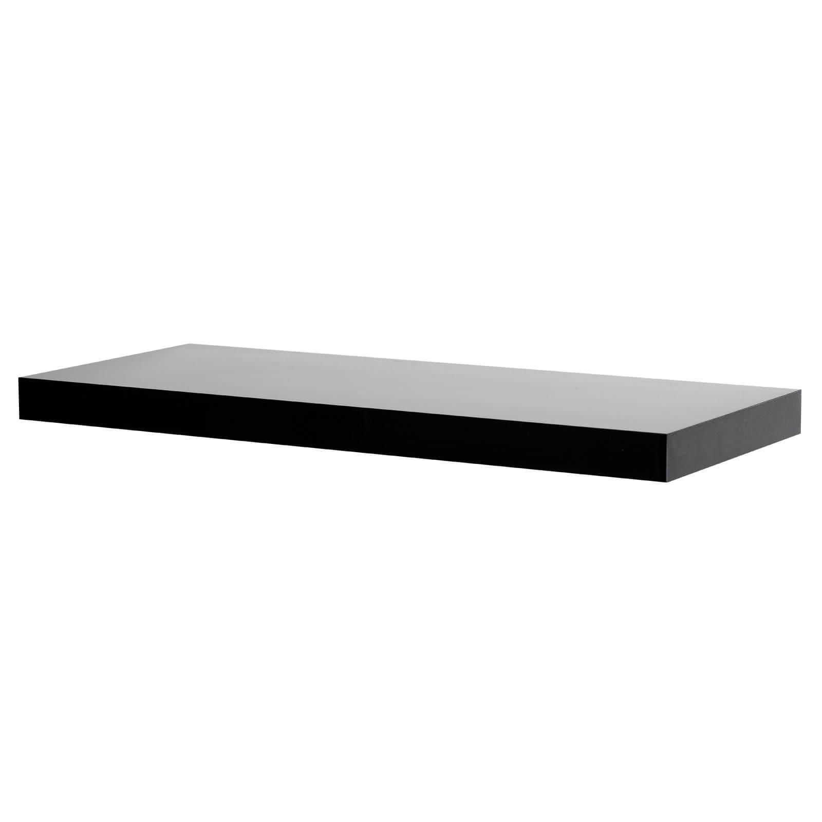 Floating Shelf Black Gloss 600 x 240 x 38mm Homebase