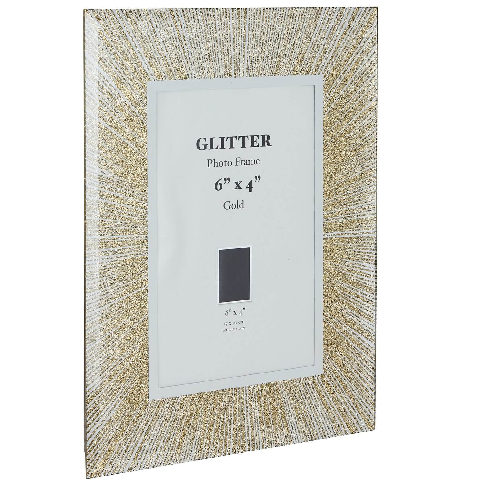 Glitter Picture Frame 6 x 4 Gold Homebase
