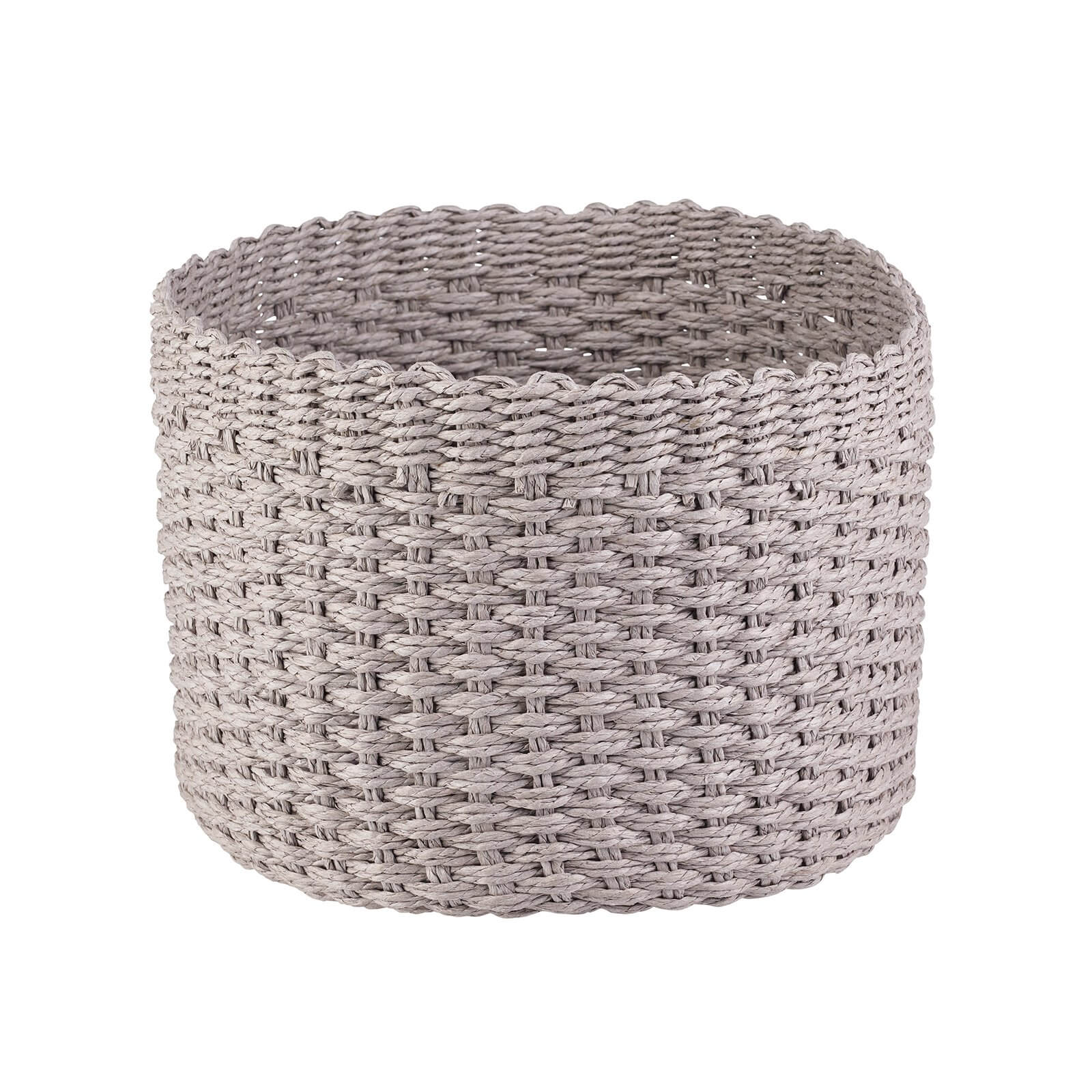 Round Paper Rope Basket Grey Homebase