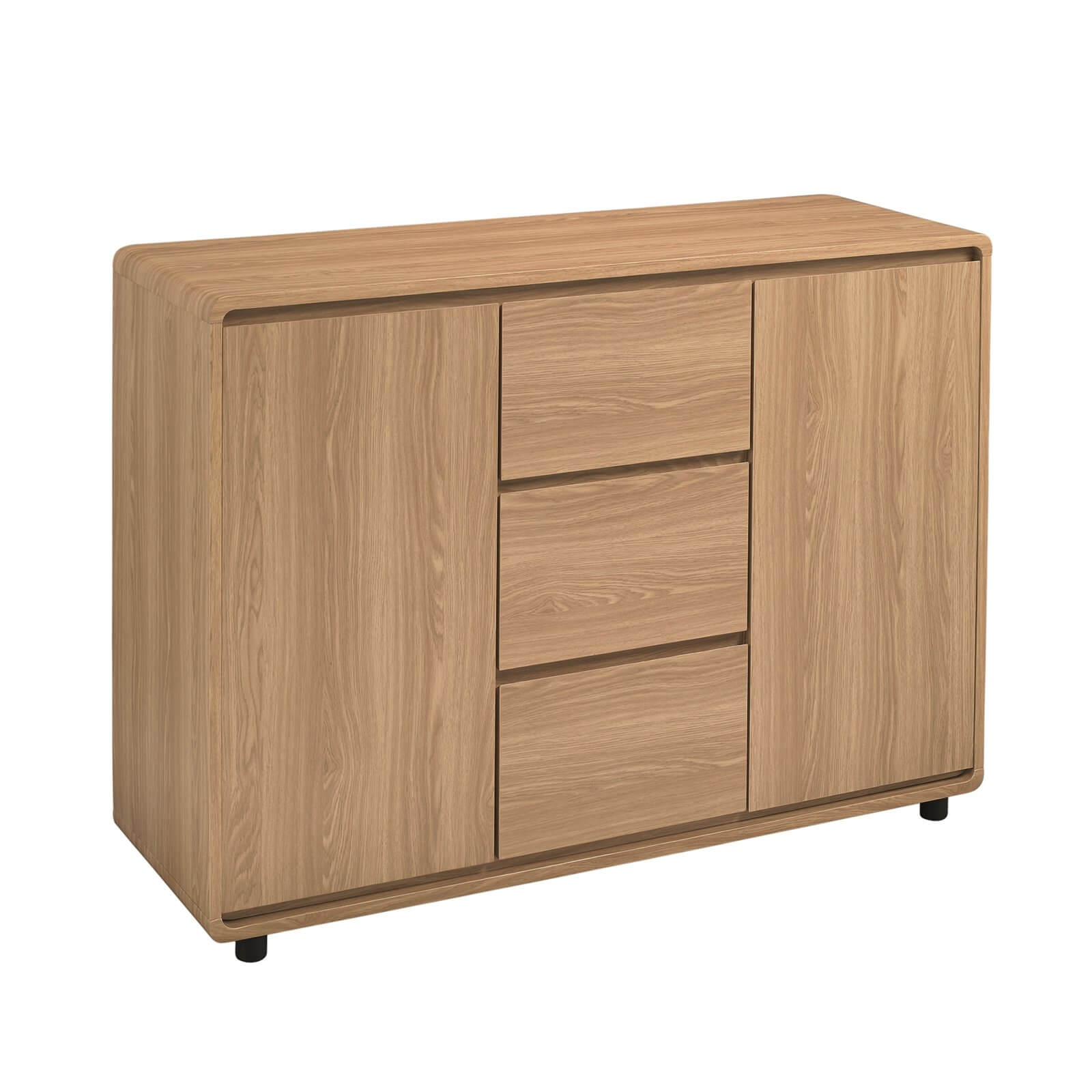 Curve Large Sideboard Oak Finish Homebase